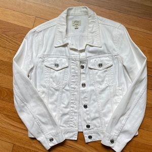 J Crew Classic white denim jacket
